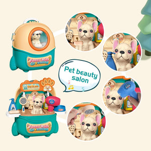 Pet Care Play Set Doctor Kit – 16 PCS Vet Toy with Puppy Carrier & Backpack