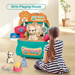 Pet Care Play Set Doctor Kit – 16 PCS Vet Toy with Puppy Carrier & Backpack